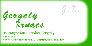 gergely krnacs business card
